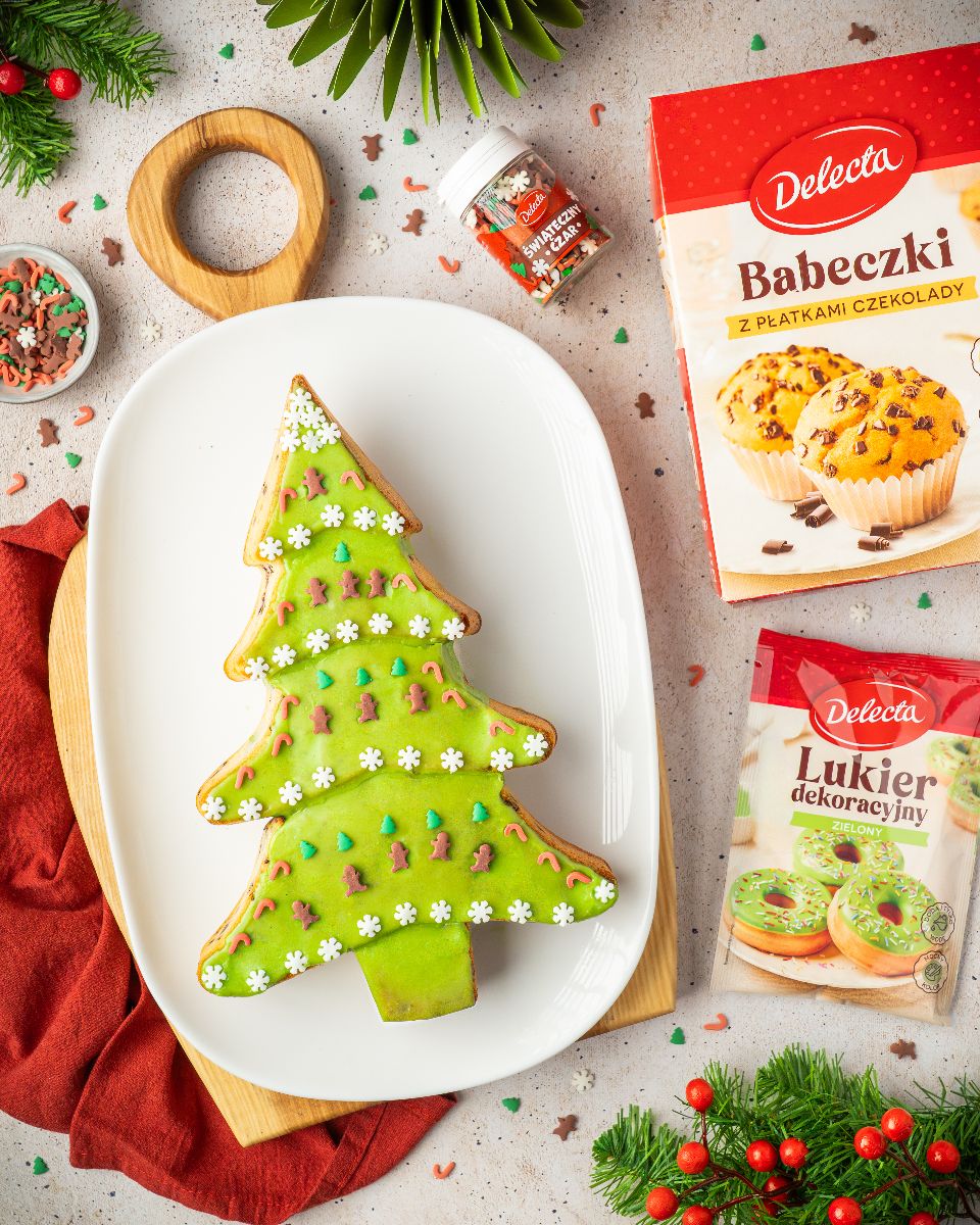 Choinki muffinkowe z lukrem zielonym Delecta - Delektujemy.pl