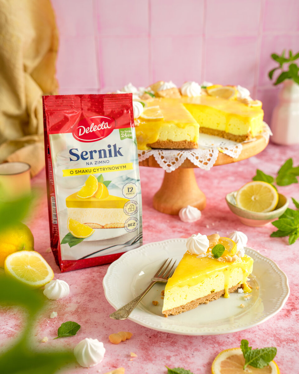 Sernik na zimno z lemon curd