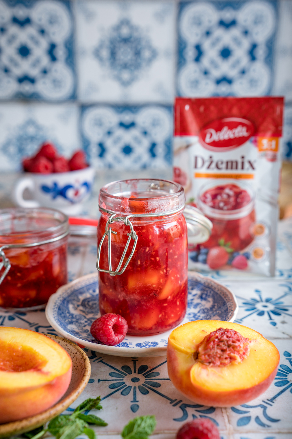 Dżem malinowo – brzoskwiniowy z wanilią