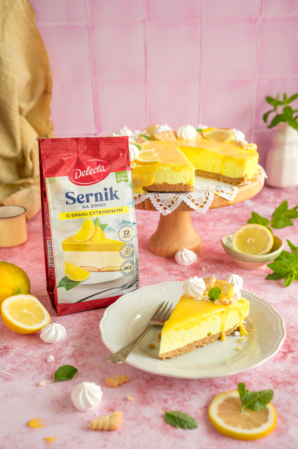 Sernik na zimno z lemon curd